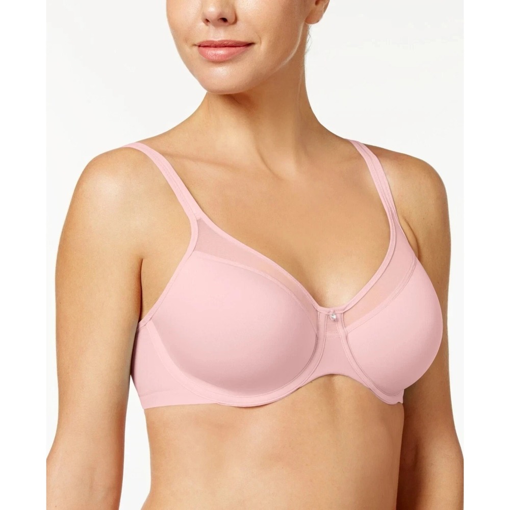 Bali Womens 38DD Bra Pink Nylon Smooth Underwire Ultra Light Shaping Style 3439